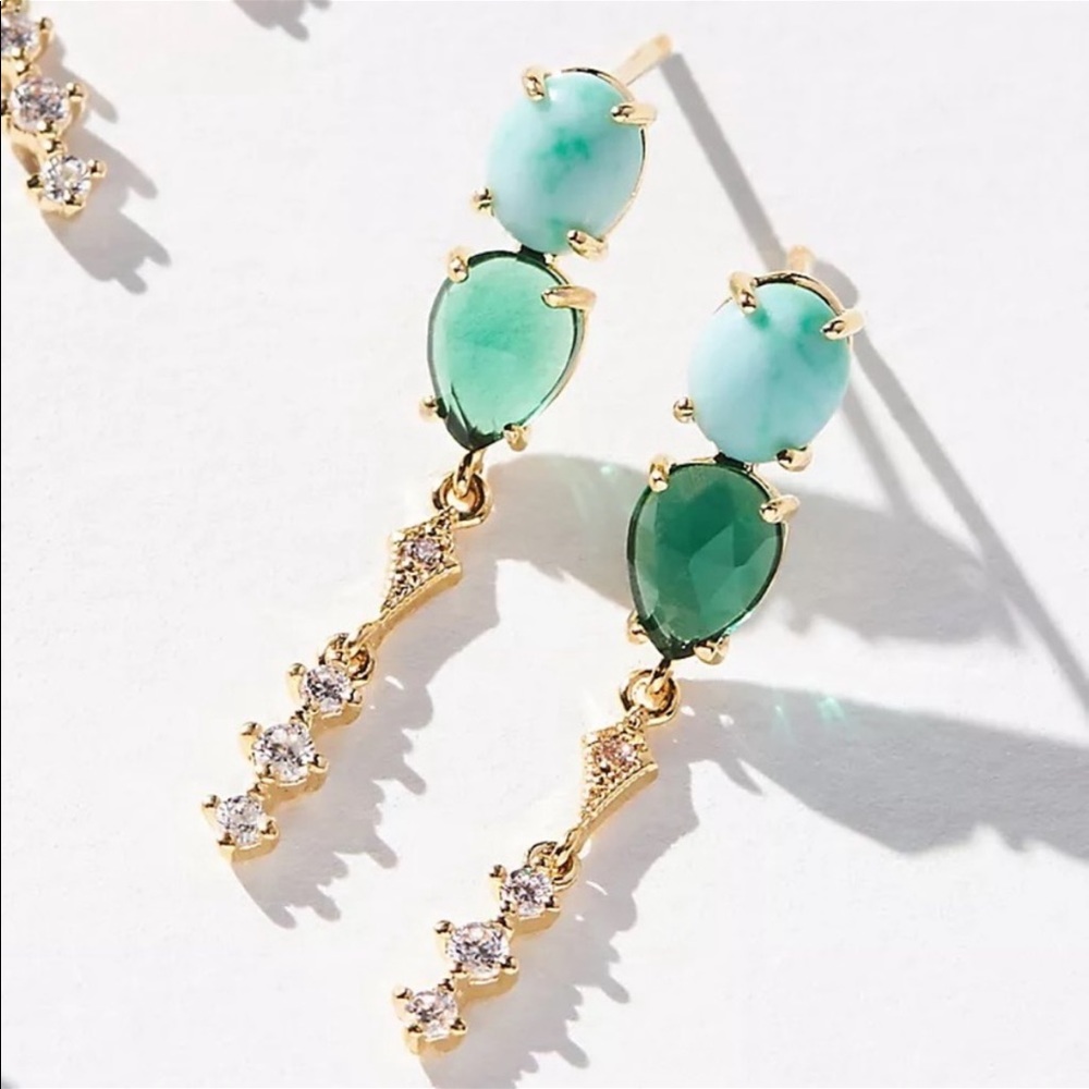 NWT Anthropologie Gem Drop Earrings!